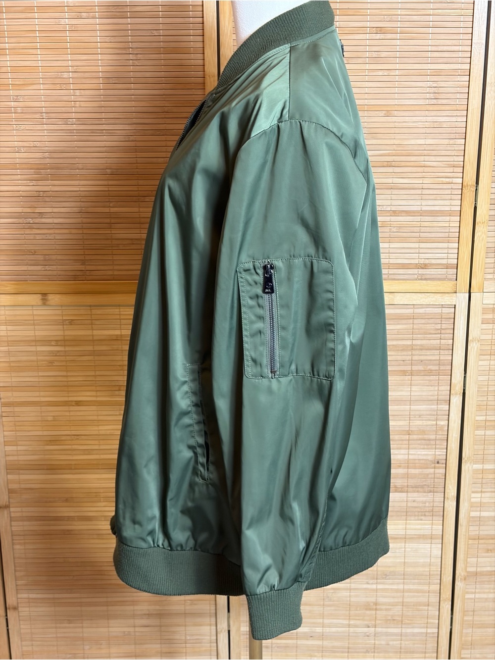 Women’s Olive Green Bomber Jacket Waterproof XL Oversized Military - Picture 2 of 8